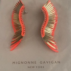 Orange and gold Mignonne Madeline Earrings -BEAUTIFUL- worn once!